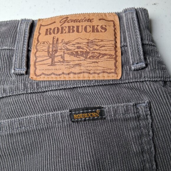 Vintage Roebucks Corduroys Corduroy Pants Men 36x29.5 Gray Classic READ - Picture 4 of 15
